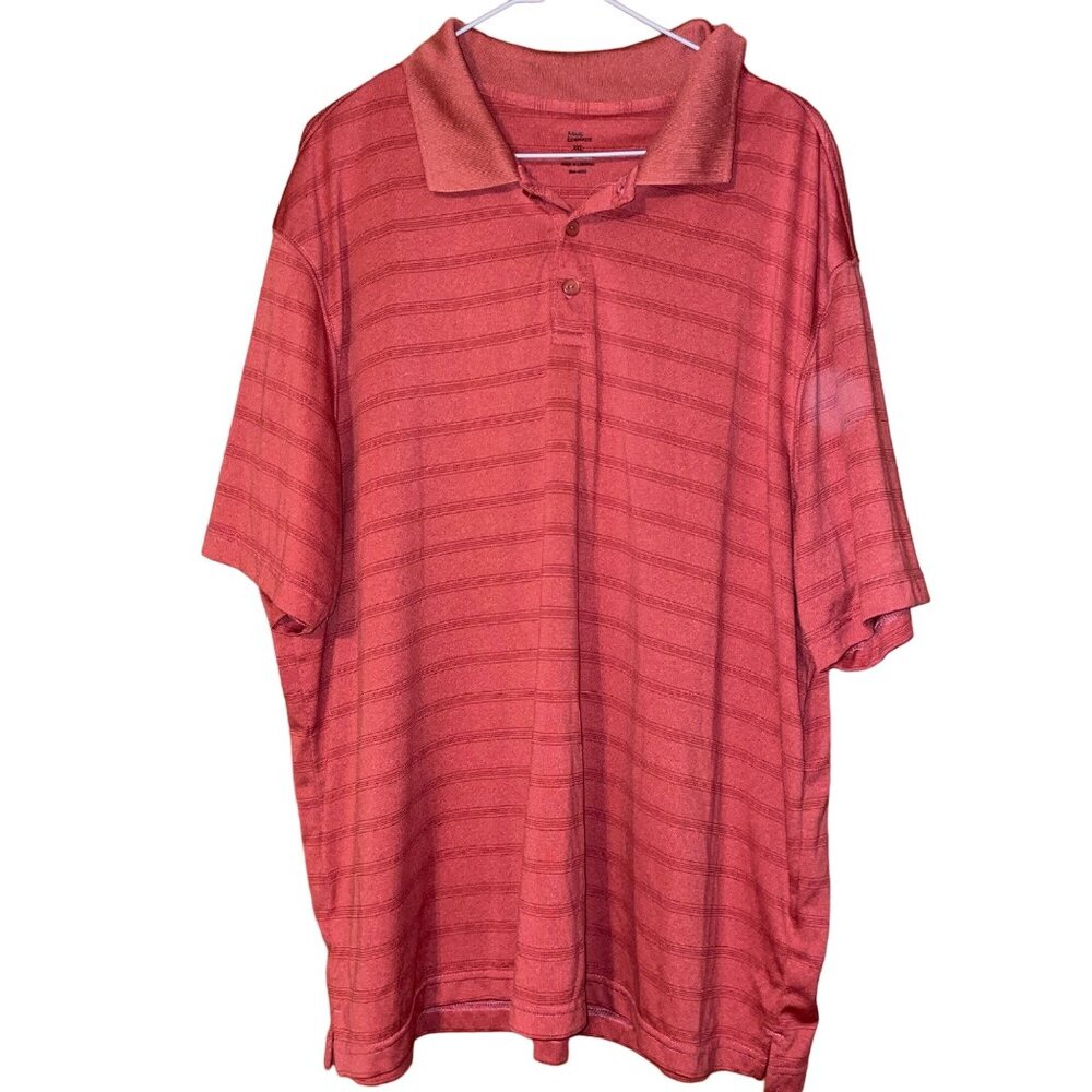 Mark Edwards Mens XXL Striped Polo Shirt 100% Polyester Short Sleeve Casual Wear